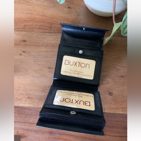 Buxton Leather Minimizer Wallet & Coin Purse Genuine Black Leather - Picture 2 of 10